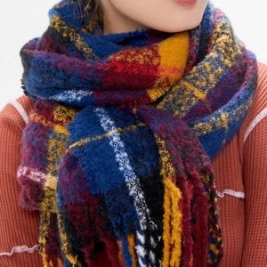 Urban Outfitters fuzzy plaid Scarf